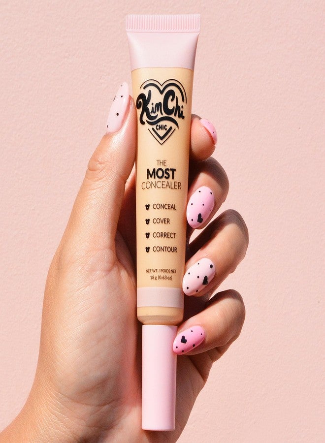 KimChi Chic Beauty The Most Concealer, Full Coverage Water Resistant Multi-Use Concealer, Conceal, Correct, Contour & Highlight, Matte Satin Finish, Brush Applicator, 0.63 oz, 04.5-Warm Alabaster - Image 2